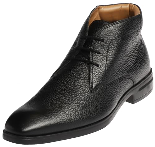 Bioflex Elegante Herren Chukka Leder-Stiefel mit Schnürsenkel in schwarz I Memory-Foam Schnürstiefel für optimale Dämpfung | Männer Stiefeletten I (numeric_40) von Bioflex