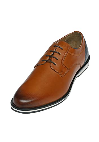 Bioflex Hybrid-Schuh - moderner Herren Business-Sneaker im Running Shoe-Look aus Leder in Cognac | Männer Ledersneaker aus hochwertigem Echtleder | optimale Dämpfung, besonders leicht (Numeric_42) von Bioflex