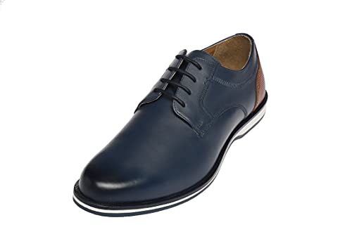 Hybrid-Schuh - moderner Herren Business-Sneaker im Running Shoe-Look aus Leder in blau | Männer Ledersneaker aus hochwertigem Echtleder | optimale Dämpfung, besonders leicht (Numeric_41) von Bioflex