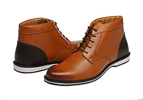 Elegante Herren Leder Desert Boots in cognac I Stiefel für Männer I Männer Stieffeleten I Chelsea Lederstiefel I Men boots leather I (numeric_43) von Bioflex