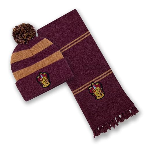 Harry Potter Gryffindor Erwachsene Mütze und Schal Winter Set, kastanienbraun, One size Harry Potter Gryffindor Erwachsene Mütze und Schal Winter Set, kastanienbraun, One size von Bioworld