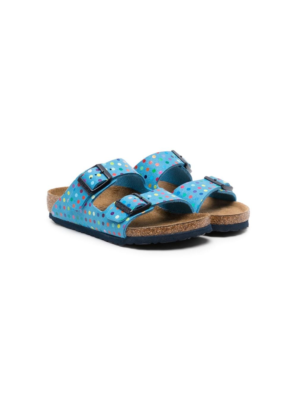 Birkenstock Arizona Sandalen mit Polka Dots - Blau von Birkenstock