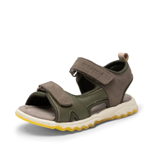 Bisgaard Kinder Sandalen Coco Grün-Grau Leder-Textil, Größe:30, Farbauswahl:mittelgrün von Bisgaard