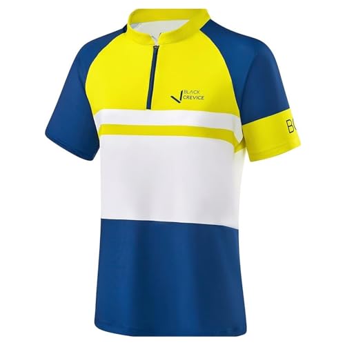 Black Crevice Damen Fahrrad Shirt, Navy/Yellow, 46 von Black Crevice