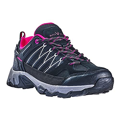 Black Crevice Damen Trekkingschuhe, Wasserdicht, Low, schwarz/pink, 37 von Black Crevice