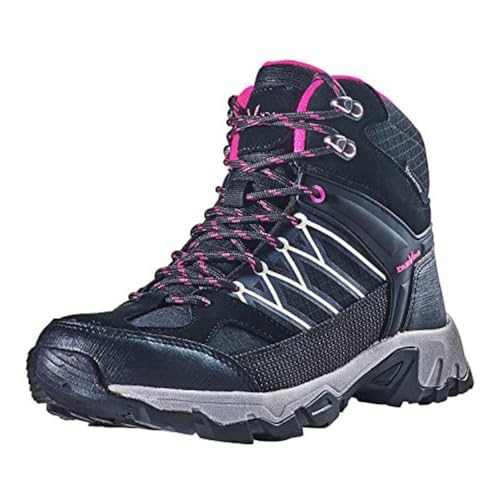 Black Crevice Damen Trekkingschuhe High, Wasserdicht, schwarz/pink, 37 von Black Crevice