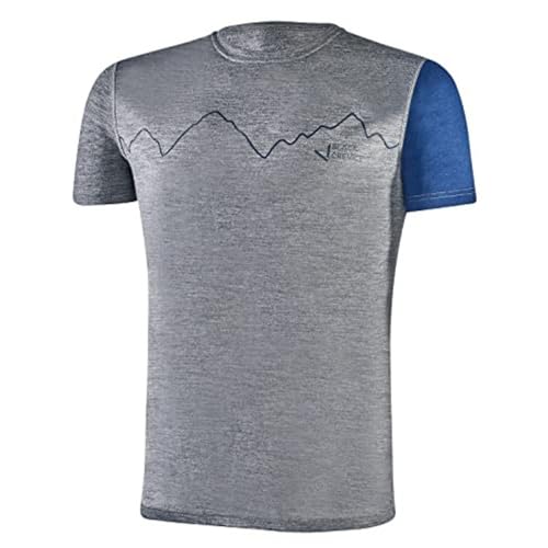 Black Crevice Herren Merino T-Shirt, Grey/Steel Blue, M von Black Crevice
