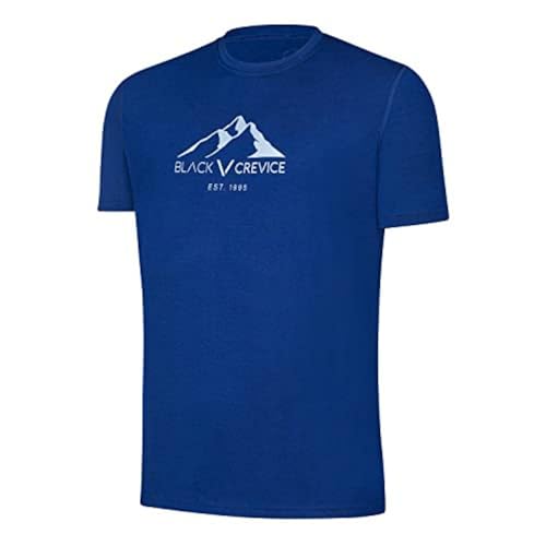 Black Crevice Herren Merino T-Shirt,Steel Blue, XL von Black Crevice