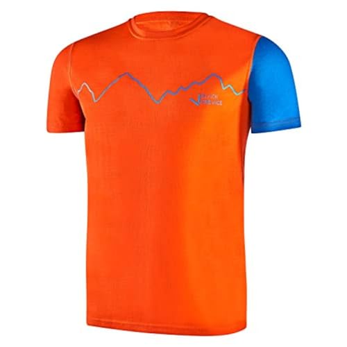 Black Crevice Herren Merino T-Shirt,orange/Blue, XL von Black Crevice