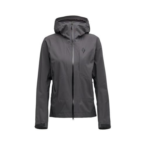 Black Diamond Highline Damen Regenjacke mit Stretchmaterial, wasserdicht/atmungsaktiv, Anthrazit, L von Black Diamond