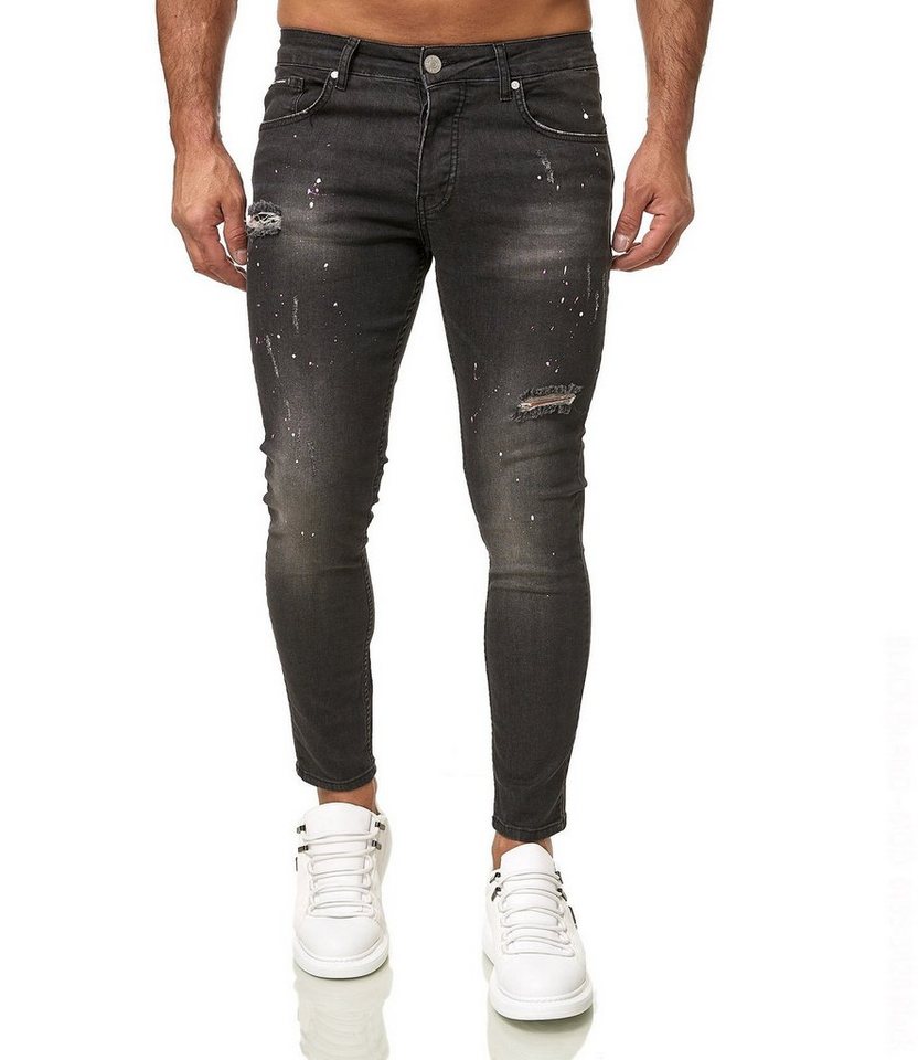 Black Island Skinny-fit-Jeans Herren Skinny Fit Jeans in lässigen Farben von Black Island