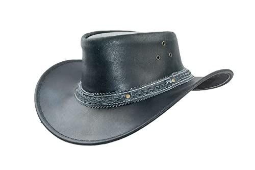 Black Jungle ARAMAC Lederhut Cowboyhut Australienhut Hut schwarz S von Black Jungle