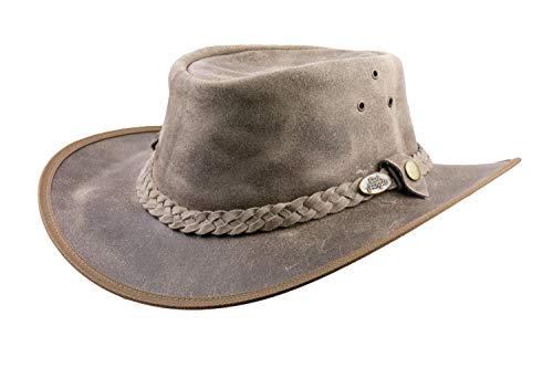 Black Jungle Bulat Lederhut, Westernhut, Australienhut, Cowboyhut (Charcoal, M) von Black Jungle