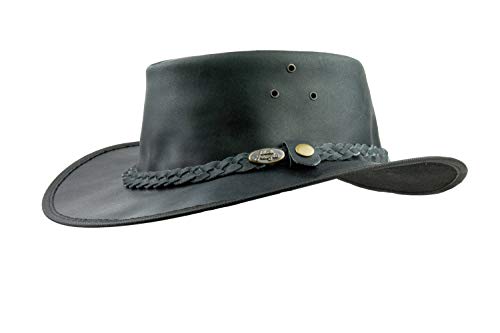 Black Jungle Bulat Lederhut, Westernhut, Australienhut, Cowboyhut (Schwarz, L) von Black Jungle