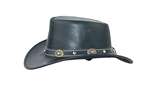 Black Jungle Reedley Lederhut - Klassischer Westernhut, Cowboyhut, Schwarz, L von Black Jungle