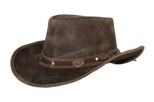 Black Jungle Reedley Lederhut - Klassischer Westernhut, Cowboyhut… (DE/NL/SE/PL, Alphanumerisch, L, Charcoal) von Black Jungle