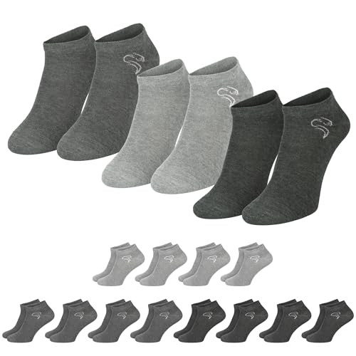 12 Paar Sneaker Socken für Damen & Herren - Kurze Halbsocken aus Baumwolle - Atmungsaktiv & Bequem - Sportsocken & Laufsocken - Anthrazit/Grau/Hellgrau - 39/42 12 Paar Sneaker Socken für Damen & Herren - Kurze Halbsocken aus Baumwolle - Atmungsaktiv & Bequem - Sportsocken & Laufsocken - Anthrazit/Grau/Hellgrau - 39/42 von Black Snake