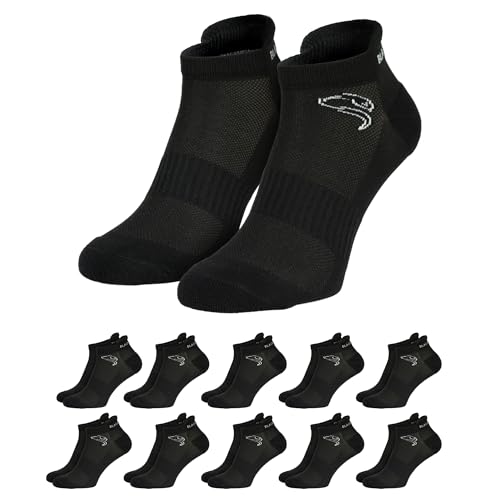 Black Snake 10 Paar Sport Sneaker Socken für Herren und Damen - Kurzsocken - Atmungsaktiv, elastisch und bequem für Alltag und Training - Schwarz - 39/42 Black Snake 10 Paar Sport Sneaker Socken für Herren und Damen - Kurzsocken - Atmungsaktiv, elastisch und bequem für Alltag und Training - Schwarz - 39/42 von Black Snake