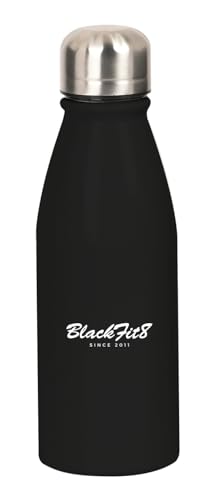 BlackFit8 M899D Old School Metallic Thermo Wasserflasche Doppelt Isoliert Bequem und Leicht 500ml 6x24cm Schwarz/Grau Unisex Kinder Standard Schwarz/Grau Estándar Casual, schwarz/grau, Estándar, von Blackfit8