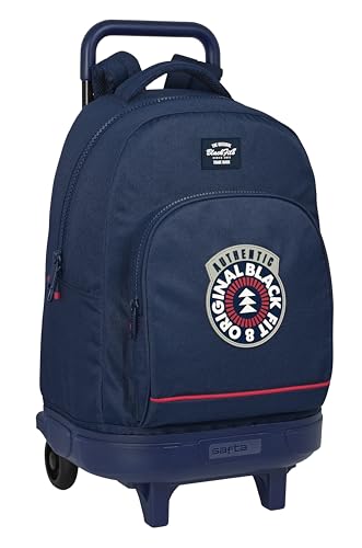 Blackfit8 Authentic Großer Rucksack mit Rädern, kompakt, abnehmbar, ideal für Kinder unterschiedlichen Alters, bequem und vielseitig, Qualität und Widerstandsfähigkeit, 33 x 22 x 45 cm, Marineblau, von Blackfit8