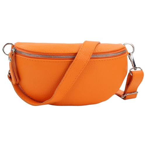 Blade Bauchtasche Damen Echtleder, stylische Gürteltasche Damen mit Leder abnehmbaren & verstellbaren Breiten Gürtel, Crossbody Bag Damen, Hochwertige Brusttasche für Frauen-ORANGE von Blade