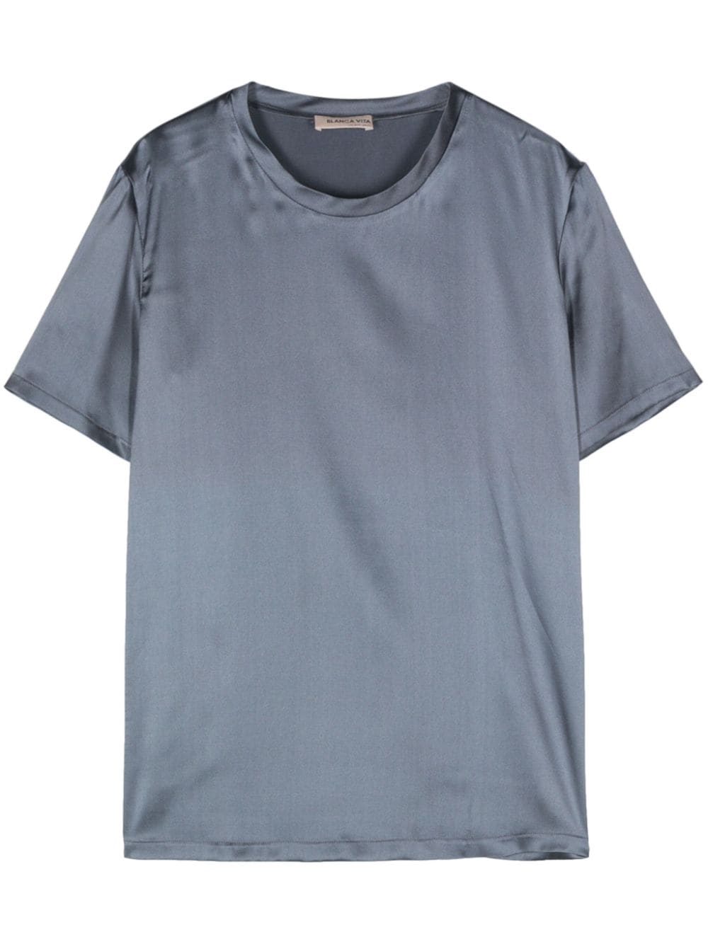 Blanca Vita T-Shirt aus Satin - Blau von Blanca Vita