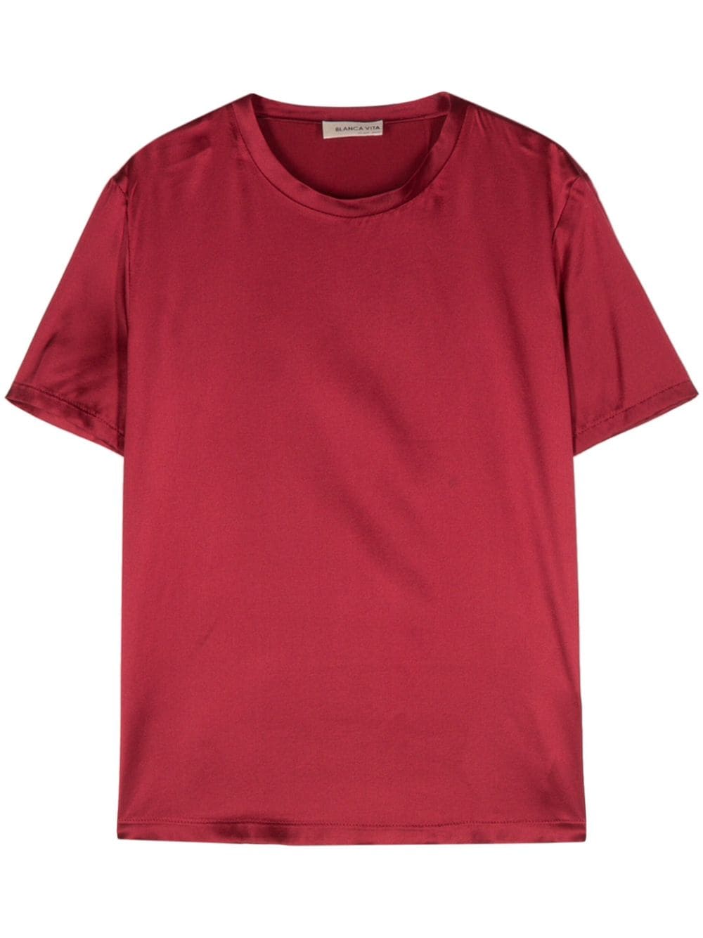 Blanca Vita T-Shirt aus Satin - Rot von Blanca Vita