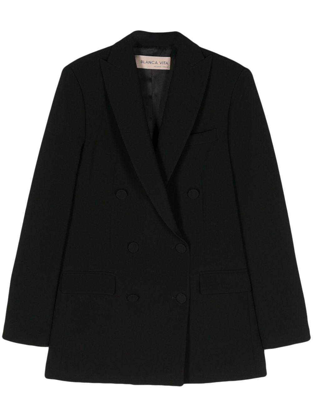 Blanca Vita Doppelreihiger Blazer - Schwarz von Blanca Vita