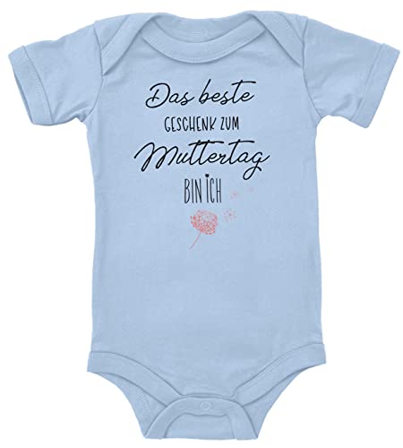 Blauer-Storch Baby Body Das beste Geschenk zum Muttertag bin ich Puste-Blume Geschenk zur Geburt zum Geburtstag für Kleinkind Kurzarm Bio Baumwolle von Blauer-Storch