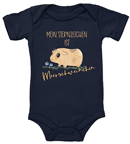 Blauer-Storch Baby Body Mein Sternzeichen ist Meerschweinchen Geschenk für Kleinkind Kurzarm Bio Baumwolle von Blauer-Storch