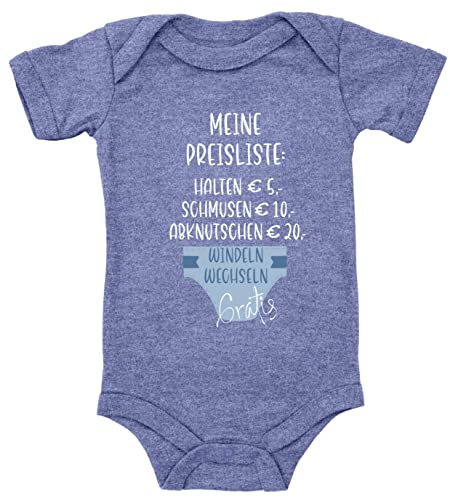 Blauer-Storch Baby Body Meine Preisliste Geschenk für Kleinkind Kurzarm Bio Baumwolle von Blauer-Storch