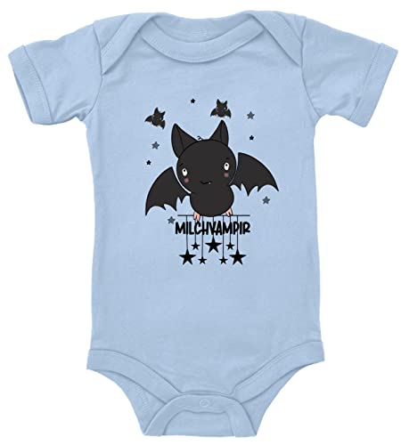 Blauer-Storch Baby Body Milchvampir Vampir Fledermaus Sterne Geschenk für Kleinkind Kurzarm Bio Baumwolle von Blauer-Storch