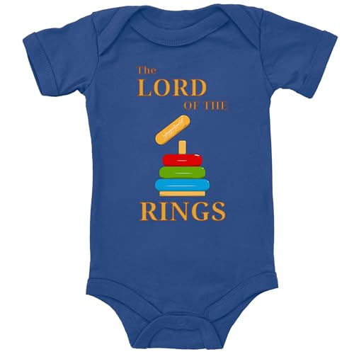 Blauer-Storch Baby Body in Blau Lord Of The Rings Herr der Ringe Spruch zur Geburt oder Geburtstag für Kleinkind Kurzarm Bio Baumwolle von Blauer-Storch