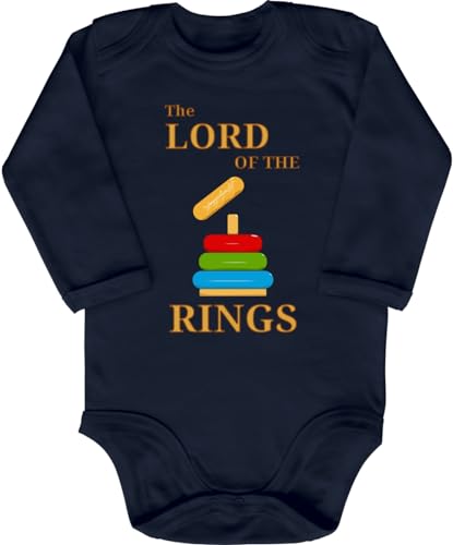 Blauer-Storch Baby Body in Dunkelblau Lord Of The Rings Herr der Ringe Spruch zur Geburt oder Geburtstag für Kleinkind Langarm Bio Baumwolle von Blauer-Storch