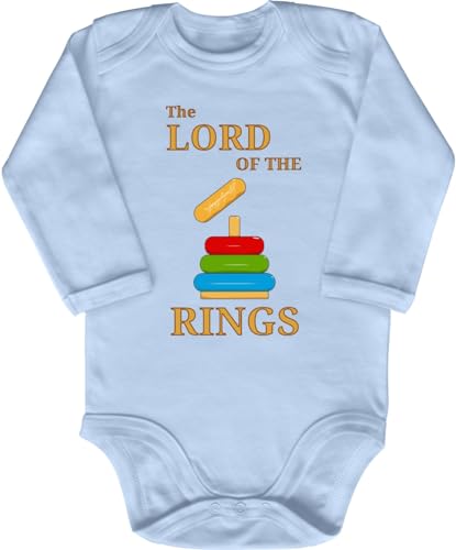 Blauer-Storch Baby Body in Hellblau Lord Of The Rings Herr der Ringe Spruch zur Geburt oder Geburtstag für Kleinkind Langarm Bio Baumwolle von Blauer-Storch