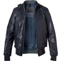 Blauer. USA Herren Lederblouson blau Ziegenleder unifarben von Blauer. USA