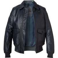 Blauer. USA Herren Lederblouson blau Ziegenleder unifarben von Blauer. USA