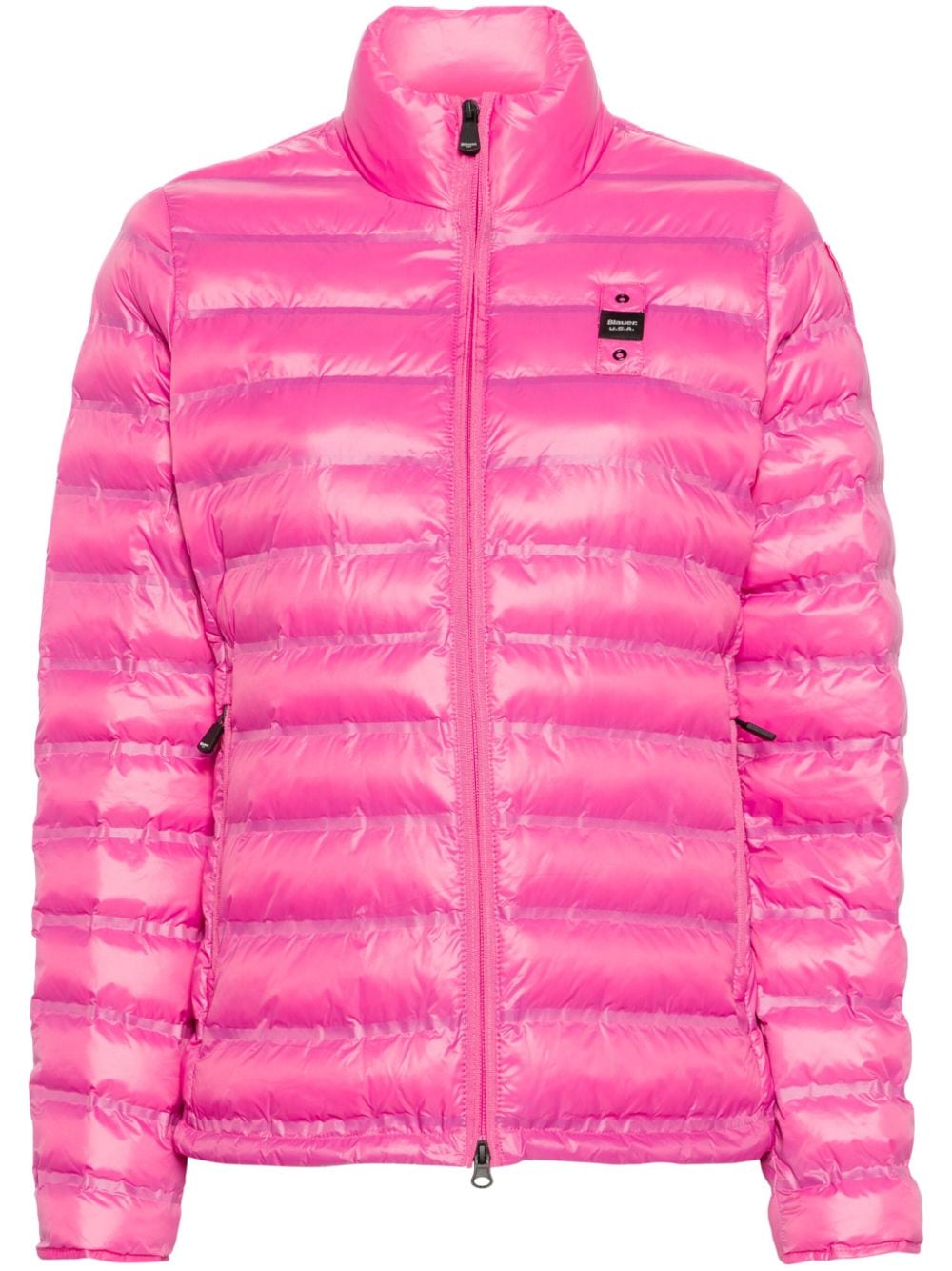 Blauer Gefütterte Camila Jacke mit Logo-Patch - Rosa von Blauer