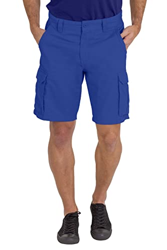 BlauerHafen Herren Cargo Arbeit Short 100% Baumwolle 6 Taschen Chino Sommer Work Safety Essential Half Pants All Waist 32-44 (Königsblau, 32W) von BlauerHafen