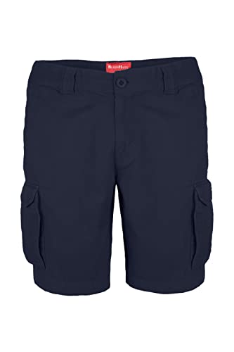 BlauerHafen Herren Cargo Shorts 100% Baumwolle Combat Kurz Hose Normale Passform Bermuda (W36 (Taille: 94-96cm), Navy) von BlauerHafen