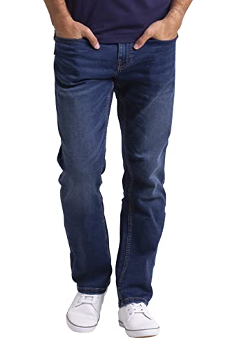 BlauerHafen Herren Classic Knitted Denim Relaxed Fit Stretch Comfort Faded Wash Jeanshose (Dunkelblau, 30W / 30L) von BlauerHafen