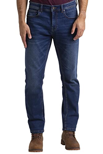 BlauerHafen Herren Knitted Jeanshose Slim-Fit Casual Supper Flex Stretch Denim Faded Wash Classic Comfort Designer Knit Denim Hose All Waist (Dunkelblau, 34W / 30L) von BlauerHafen