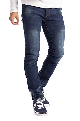 BlauerHafen Herren Slim Fit Jeanshose Stretch Designer Hose Super Flex Denim Pants (28W / 30L, Indigo) von BlauerHafen