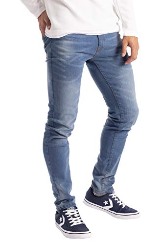 BlauerHafen Herren Slim Fit Jeanshose Stretch Designer Hose Super Flex Denim Pants (30W / 30L, Hellblau) von BlauerHafen