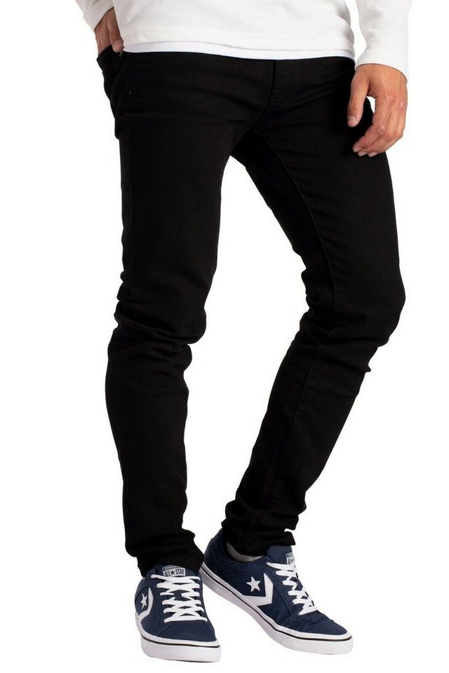 BlauerHafen Slim-fit-Jeans Herren Slim Fit Jeanshose Stretch Designer Hose Super Flex Denim Pants 2 Seitentaschen, 2 Gesäßtaschen und 1 vordere Münztasche von BlauerHafen