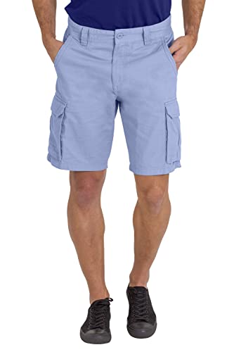 Herren Cargo Arbeit Short 100% Baumwolle 6 Taschen Chino Sommer Work Safety Essential Half Pants All Waist 32-44 (Himmel Blau, 34W) von BlauerHafen