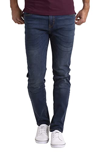 Herren Designer Jeans Stretch Jeanshose Designer Casual Relaxed Regular Slim Fit Hose Destroyed Look Denim 5 Pocket Jeanshose Designer Hose Denim (Indigo Blau, 28W / 32L) von BlauerHafen