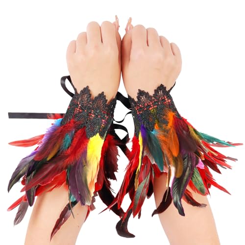 Blausky 1 Paar Federarmbänder Feder Manschetten,Feder Armband Spitze Fingerlose Handschuhe,Lange Federhandschuhe,Dekorative Federärmel für Halloween,karneval,Gotische Kleiderparty,Bunt Blausky 1 Paar Federarmbänder Feder Manschetten,Feder Armband Spitze Fingerlose Handschuhe,Lange Federhandschuhe,Dekorative Federärmel für Halloween,karneval,Gotische Kleiderparty,Bunt von Blausky