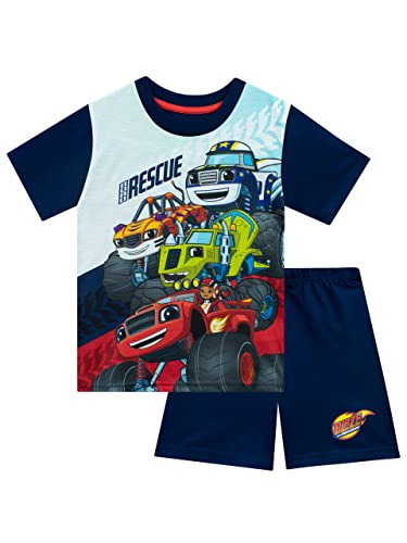 Blaze und die Monster-Maschinen Pyjamas für Kinder I Jungen Pyjamas Monster Trucks und Autos | Blau | 116 | Offizielle Merchandise-Artikel von Blaze