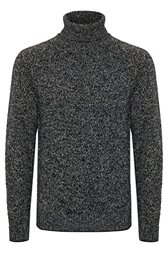 Blend 20712636 Herren Strickpullover Grobstrick Pullover mit Rollkragen Meliert, Größe:L, Farbe:Black (194007) von b BLEND